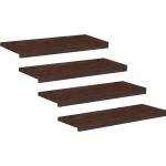 vidaXL Стъпала за стълби 4 бр. 80 x 30 x 2 cm Тъмен кафяв Солидно бук (3446239)