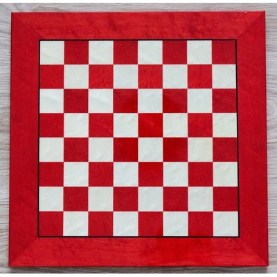 Drevená šachovnica Biár; čeveno-biela lesklá