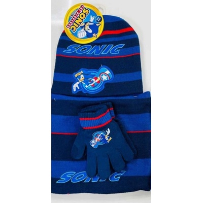 Klučičí zimní set 3ks. SONIC tm.modrý
