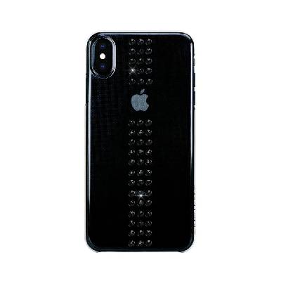 Поликарбонатов кейс с кристали Сваровски за iPhone XS Max - Bling My Thing Stripe Jet Swarovski (прозрачен) (IPXS-L-ST-CL-JE)