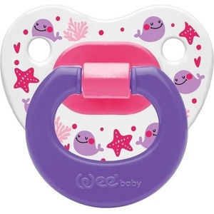 Wee Baby Ортодонтска залъгалка Wee Baby - Розова с китчета, 18+ месеца (835) - ozone