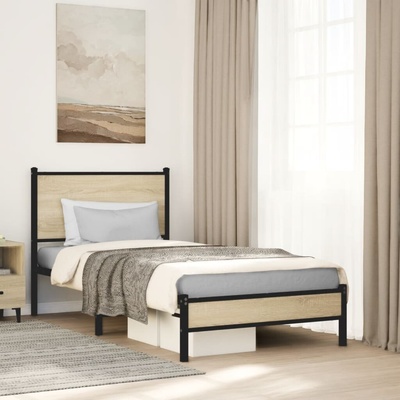 zahrada-XL 4007859 Kovový rám postele bez matrace dub sonoma
