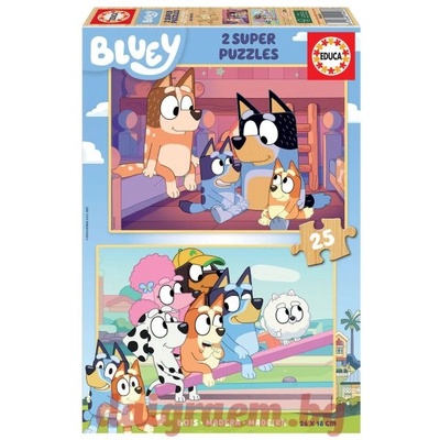 Educa Дървен пъзел EDUCA 19407 - 2 х 25 части - Bluey (EDU19407)