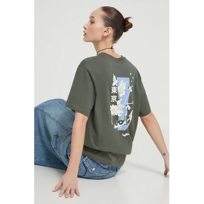 Kaotiko Bavlnené tričko s potlačou AO011.01.G002 zelená