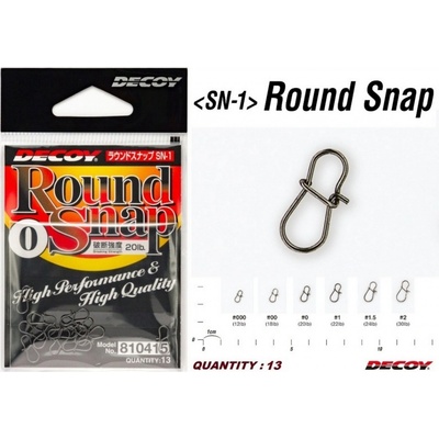 Dec decoy sn-1 round snap ns black karabínka 13 ks rozmer 2 sn1 round snap