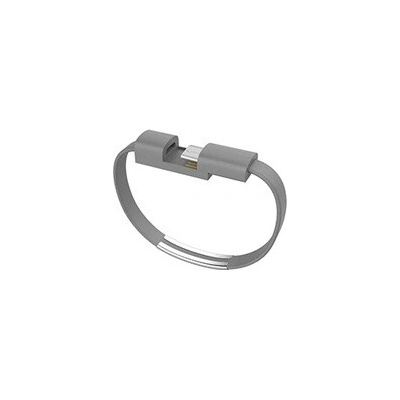 Náramok - nabíjací kábel s Apple lightning konektorom Farva: Šedá