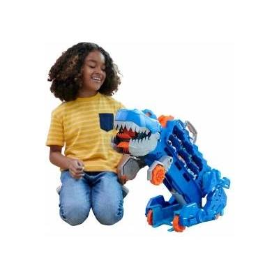 Mattel Lets Race Netflix -2: 1 transporter for T-Rex with including car racing track, with lighting and sounds, including 2 toy cars, space for 20 cars, Hot Wheels Dino, toys from 4 years, HNG50