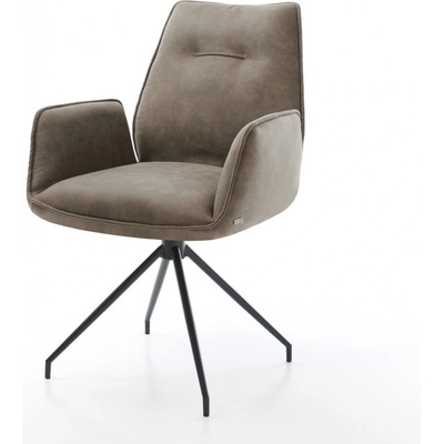 Delife Zoa-Flex mikrovlákno taupe vintage křížová podnož zúžená černá taštičkové pružiny