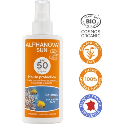Alphanova Sun Bio Kids opalovací spray SPF50 125 ml