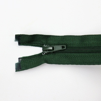 Pro Háčkování Spirálový zip dělitelný 30 cm myslivecky zelený