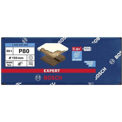 Bosch Accessories EXPERT M480 2608900698 brúsna sieť pre excentrickú brúsku bez otvorov Zrnitosť 80 (Ø) 150 mm 50 ks; 2608900698