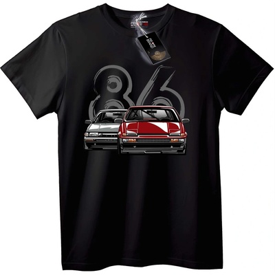 NOONEBRAND Тениска AE86 рейсинг дизайн - M, White