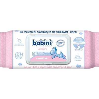 BOBINI DETSKÉ VLHČENÉ OBRÚSKY SENSITIVE 60 ks