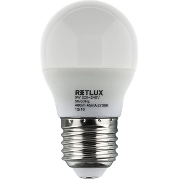 Retlux RLL 271 E27 žárovka G45 miniG 5W bílá teplá