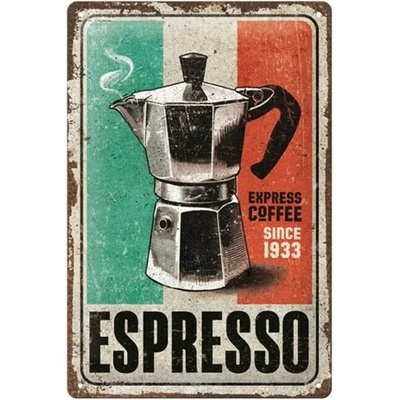 Plechová ceduľa Espresso, 20 x 30 cm
