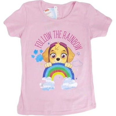 Dievčenské tričko Paw Patrol Skye bledoružové