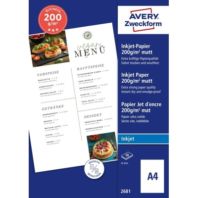 Avery Zweckform A4, 50 listů, 200 g/m2