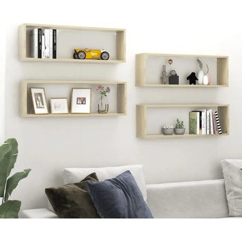 Image 1 of vidaXL Стенни рафтове 4 бр дъб сонома 80x15x26, 5 см инженерно дърво (807116)