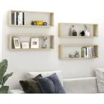 vidaXL Стенни рафтове 4 бр дъб сонома 80x15x26, 5 см инженерно дърво (807116)