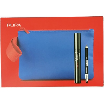 Pupa sada řasenka Mascara Vamp! All in One 9 ml + Tužka na oči pro trojí použití Multiplay 0,8g + kosmetická taštička