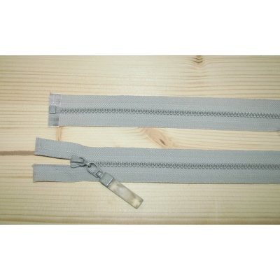 Kostenný zips šedá svetlá 3mm deliteľný jednosmerný 50cm