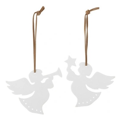 Keramická vánoční ozdoba Angels White set 2 ks Bloomingville