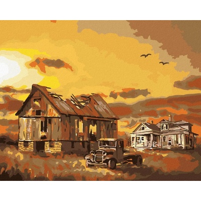 zuty Malování Podle Čísel Stodola S Rozpadlou Střechou D. Rusty Rust 40 x 50 Cm Plátno Rám