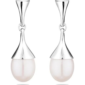 Image 1 of Swan Сребърни обици със сладководни бели перли IE0385W Swan