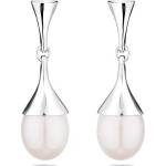 Swan Сребърни обици със сладководни бели перли IE0385W Swan