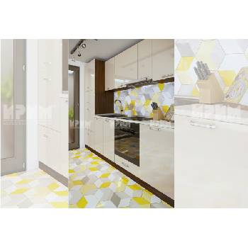 ИРИМ Модулна кухня Сити 887 венге / бежово гланц с термоплот