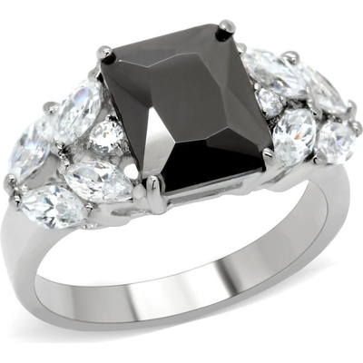 Šperky4U ocelový prsten s černým kamenem AL 0105