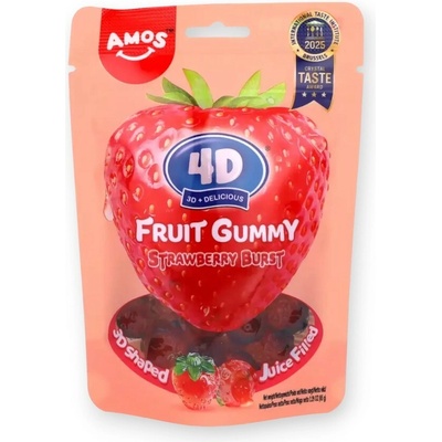 Amos Ovocné bonbony 4D Jahoda 65 g