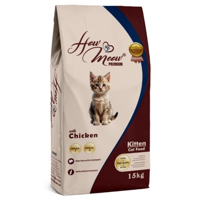 HERMOS How Meow Kitten Food with Chicken - Пълоценна храна за подраставщи котки с пиле 15 кг, Турция