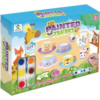 Felyx Toys Керамичен сервиз за чай за оцветяване Painted Tea Set Животни 18ч