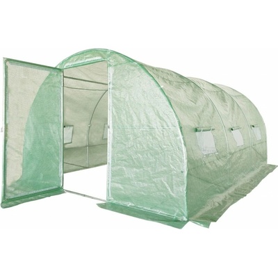 GARDEN LINE Záhradný fóliovník 3-segmentový 3 × 2 × 2 m s dverami na pántoch zelený