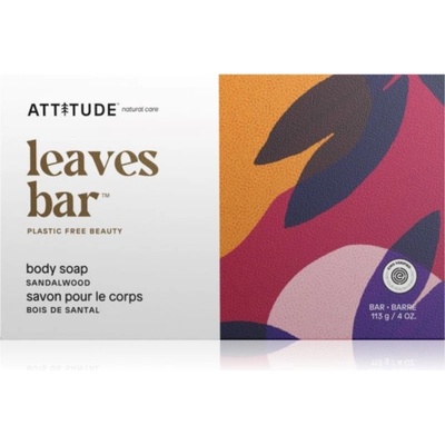 Attitude Leaves Bar Body Soap tuhé mydlo na telo Sandalwood 113 g