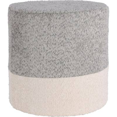 Home Styling Collection Kulatý čalouněný puf ve dvou barvách boucle, 34 x 35 cm, šedá šedá