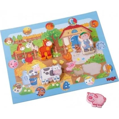 HABA - Пъзел с дървени фигурки - Ферма (5588)