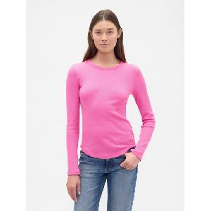 GAP Тениска с гофрирана шарка GAP GAP | Rozov | ЖЕНИ | XS - zoot - 45,83 лв