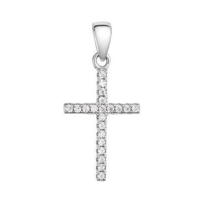 Pavona Stříbrný přívěsek křížek se zirkony bílý 14023.1