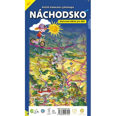 Ručně malovaná cyklomapa Náchodsko