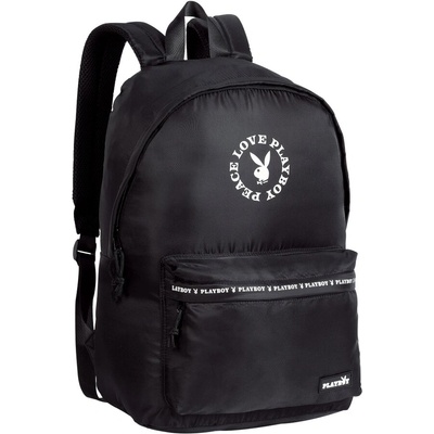 Playboy Ученическа раница, Playboy, Bunny, 45 x 33 x 18 см, Черен