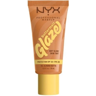 NYX Professional Makeup Buttermelt Glaze Soft Glow Skin Tint SPF30 rozjasňujúci make-up s uv ochranou 04 almond butta 30 ml
