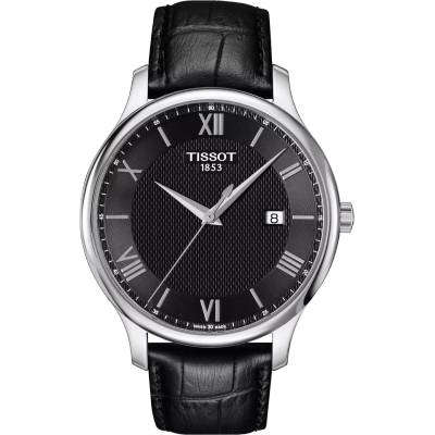 Tissot Мъжки часовник Tissot Tradition 063.610. 16.058. 00, Черен (TIS063.610.16.058.00)