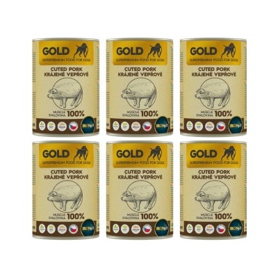 IRONpet Gold Dog Vepřová krájená svalovina 6 x 400 g