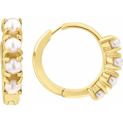 Eppi Zlaté kruhové náušnice s perlami Bode E47785