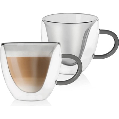 ORION Pohár Double srdce 2ks 330ml Grey