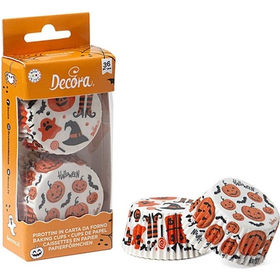 Decora Košíčky na muffiny Halloween: tekvica a netopiere 36 ks 5 x 3 cm
