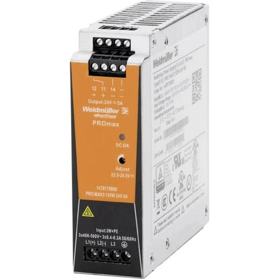 Weidmüller PRO MAX3 120W 24V 5A sieťový zdroj na montážnu lištu (DIN lištu), 12 V/DC, 5 A, 120 W