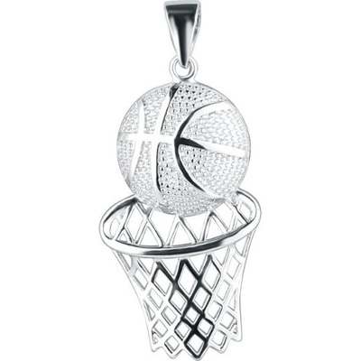 Evolution Group Pavona Stříbrný přívěsek Basketbalový míč a síť 64024